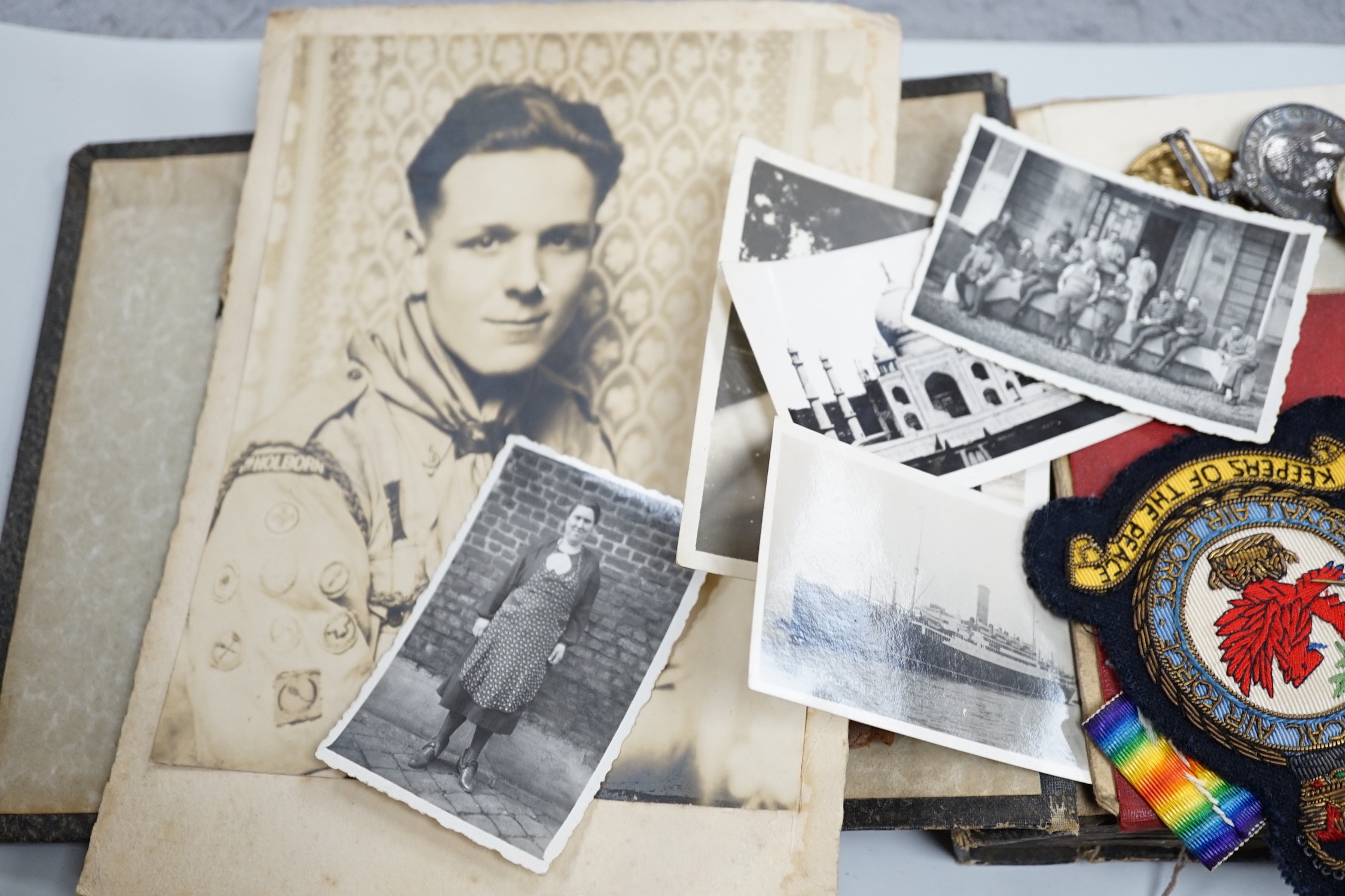 Two pairs of WWI medals awarded to Q.M. & LIEUT. H. BATCHELOR. and 15418 PTE. H. J. BATCHELOR. 19-HRS. together with various military badges, certificates, photographs and paperwork including a regular army certificate o
